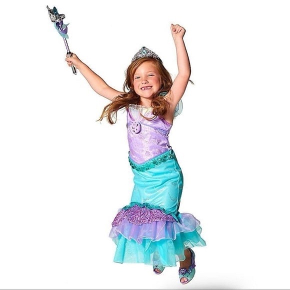 DISNEY Costume ARIEL The Little Mermaid with Sound Functioning Girls Sz. 7 / 8 - Picture 2 of 10